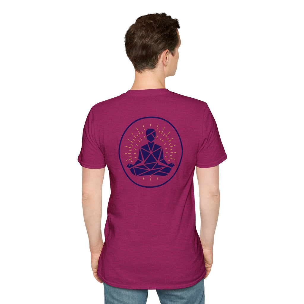 Blue Yogi With Radiating Light  Tee - Back Only Design