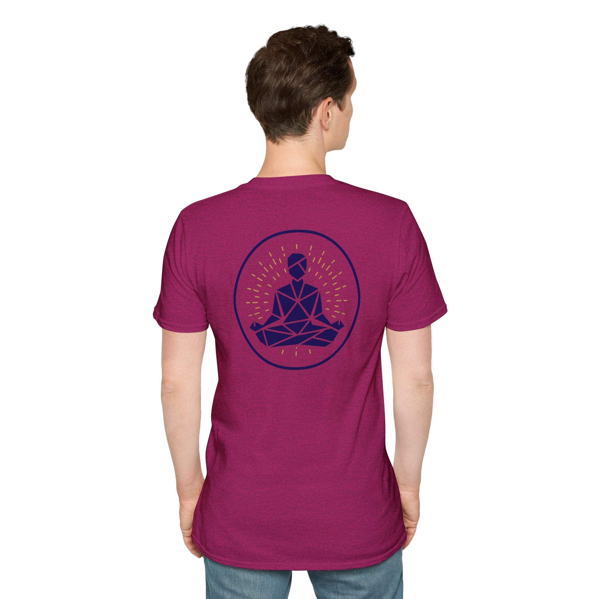 Blue Yogi With Radiating Light  Tee - Back Only Design