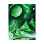 Spray Paint Art Green Cosmic Pyramids Poster