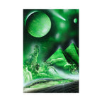 Spray Paint Art Green Cosmic Pyramids Poster
