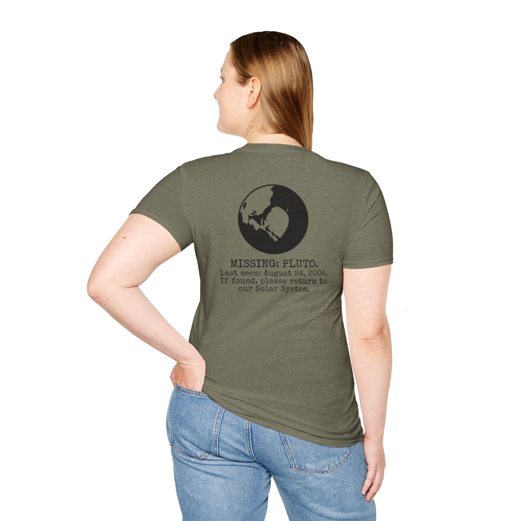 Pluto Missing Cosmic Tee - Back Only Design