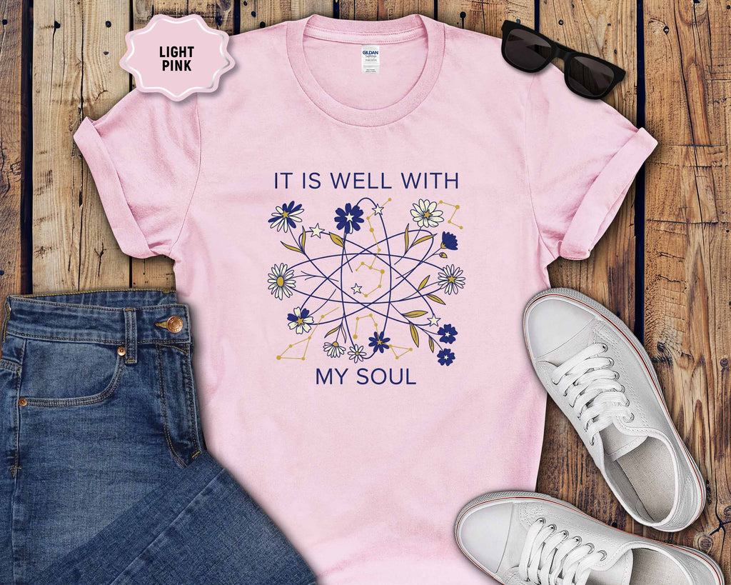 T-Shirt “It Is Well With My Soul” Floral Graphic Tee