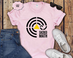 Sacred Math Graphic T-Shirt — Geometric Triangle & Maze Design