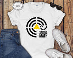 Sacred Math Graphic T-Shirt — Geometric Triangle & Maze Design