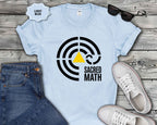 Sacred Math Graphic T-Shirt — Geometric Triangle & Maze Design