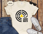 Sacred Math Graphic T-Shirt — Geometric Triangle & Maze Design
