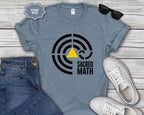 Sacred Math Graphic T-Shirt — Geometric Triangle & Maze Design