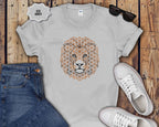Lion Geometric Tee — Floral Mandala Lion Graphic T-Shirt