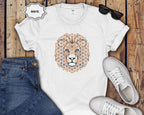 Lion Geometric Tee — Floral Mandala Lion Graphic T-Shirt