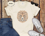 Lion Geometric Tee — Floral Mandala Lion Graphic T-Shirt