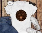 Lion Mandala T-Shirt — Geometric Floral Lion Graphic Tee