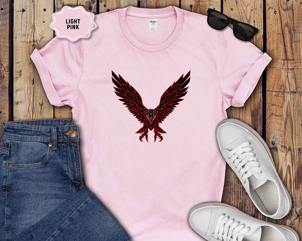 Eagle Wings Graphic T-Shirt — Soaring Red & Black Bird Design
