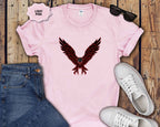 Eagle Wings Graphic T-Shirt — Soaring Red & Black Bird Design