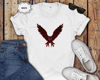 Eagle Wings Graphic T-Shirt — Soaring Red & Black Bird Design