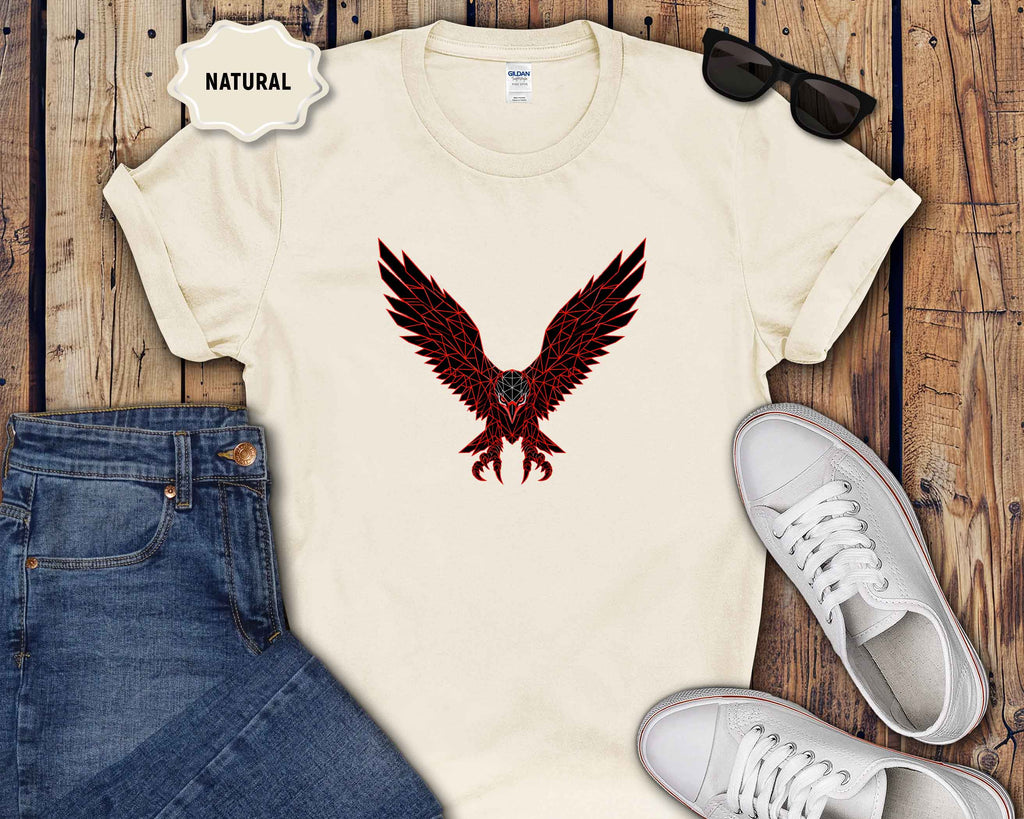 Eagle Wings Graphic T-Shirt — Soaring Red & Black Bird Design