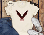 Eagle Wings Graphic T-Shirt — Soaring Red & Black Bird Design