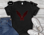 Eagle Wings Graphic T-Shirt — Soaring Red & Black Bird Design