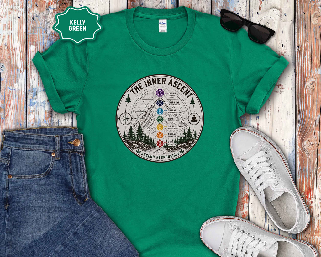 Chakra Mountains T-Shirt — The Inner Ascent Spiritual Yoga Tee