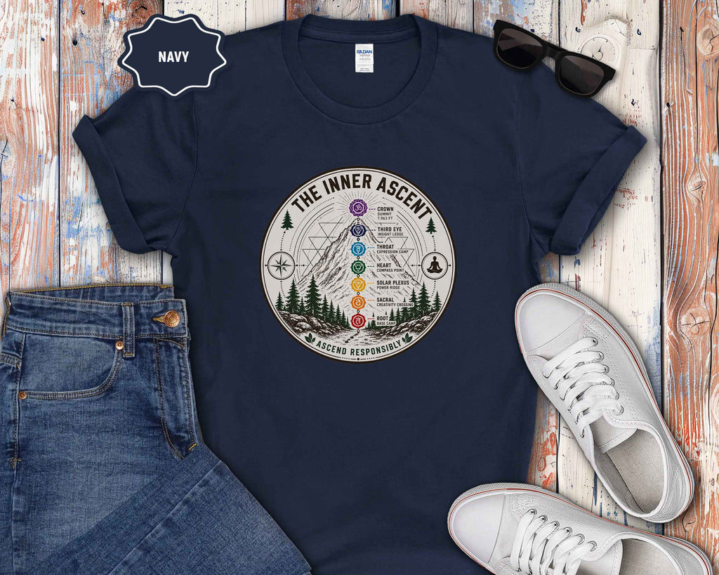 Chakra Mountains T-Shirt — The Inner Ascent Spiritual Yoga Tee