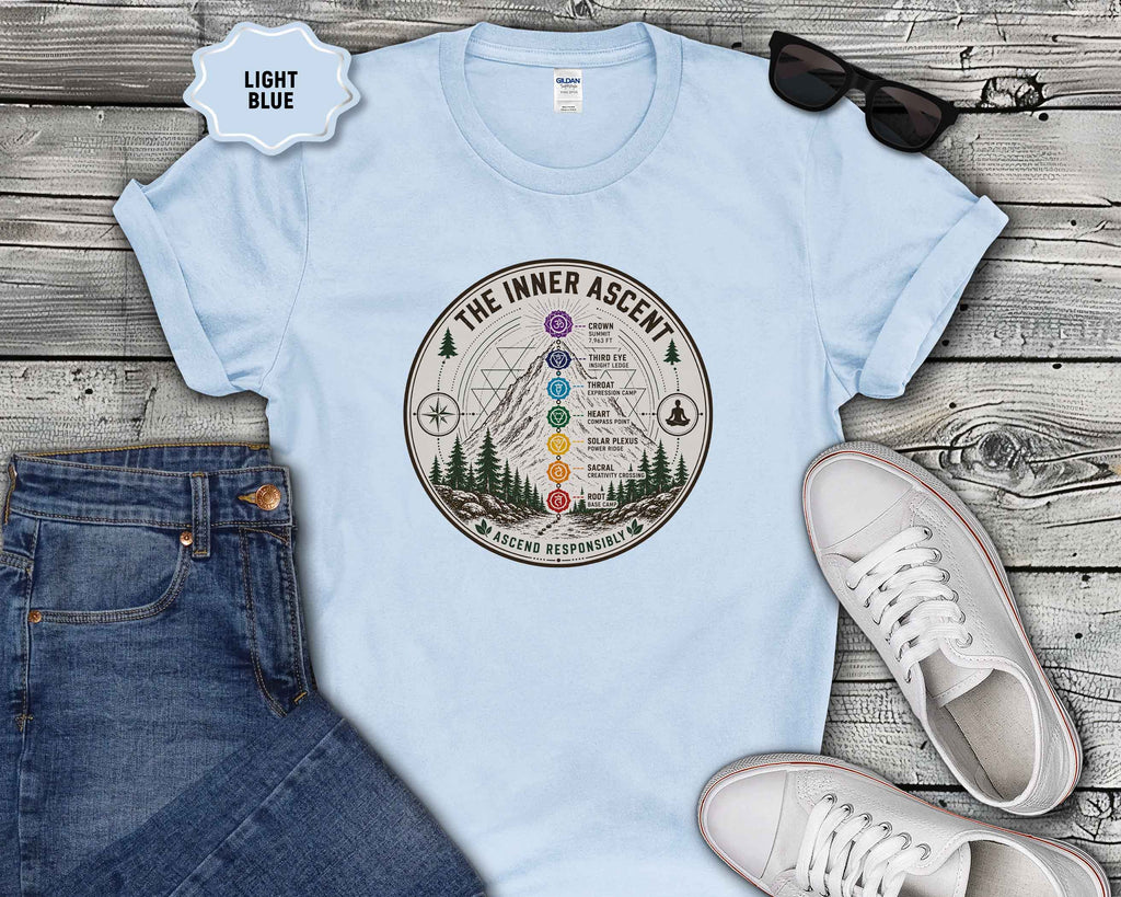Chakra Mountains T-Shirt — The Inner Ascent Spiritual Yoga Tee