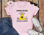 Cosmic Uplink T-Shirt — UFO Meditation Graphic Tee ("Ascension in Progress")