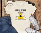 Cosmic Uplink T-Shirt — UFO Meditation Graphic Tee ("Ascension in Progress")