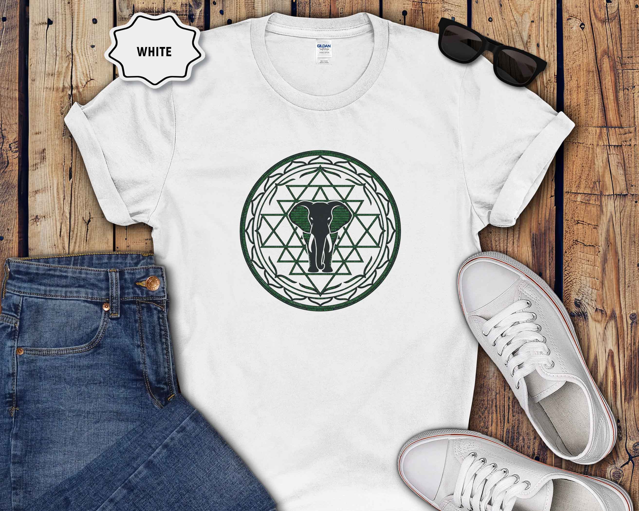 Elephant Mandala T‑Shirt — Geometric Sacred Geometry Tee