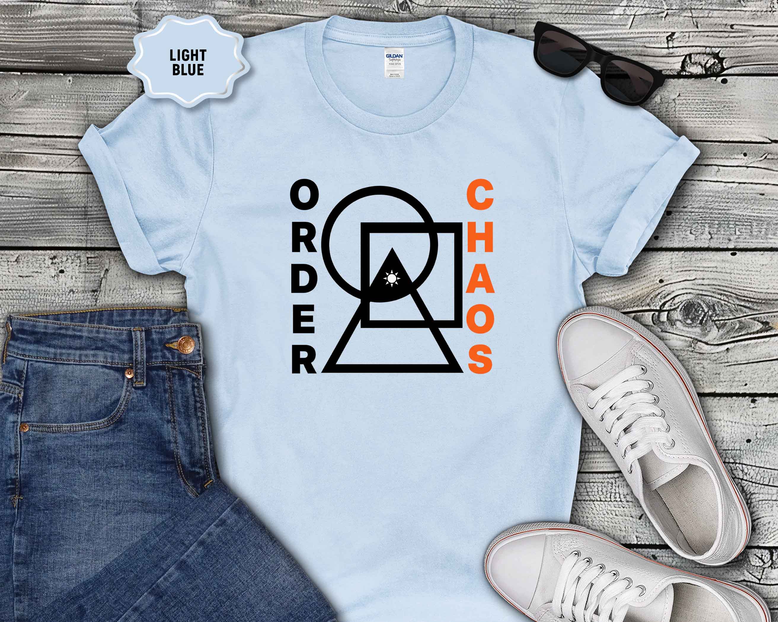 Order vs Chaos Graphic T-Shirt — Modern Geometric Design