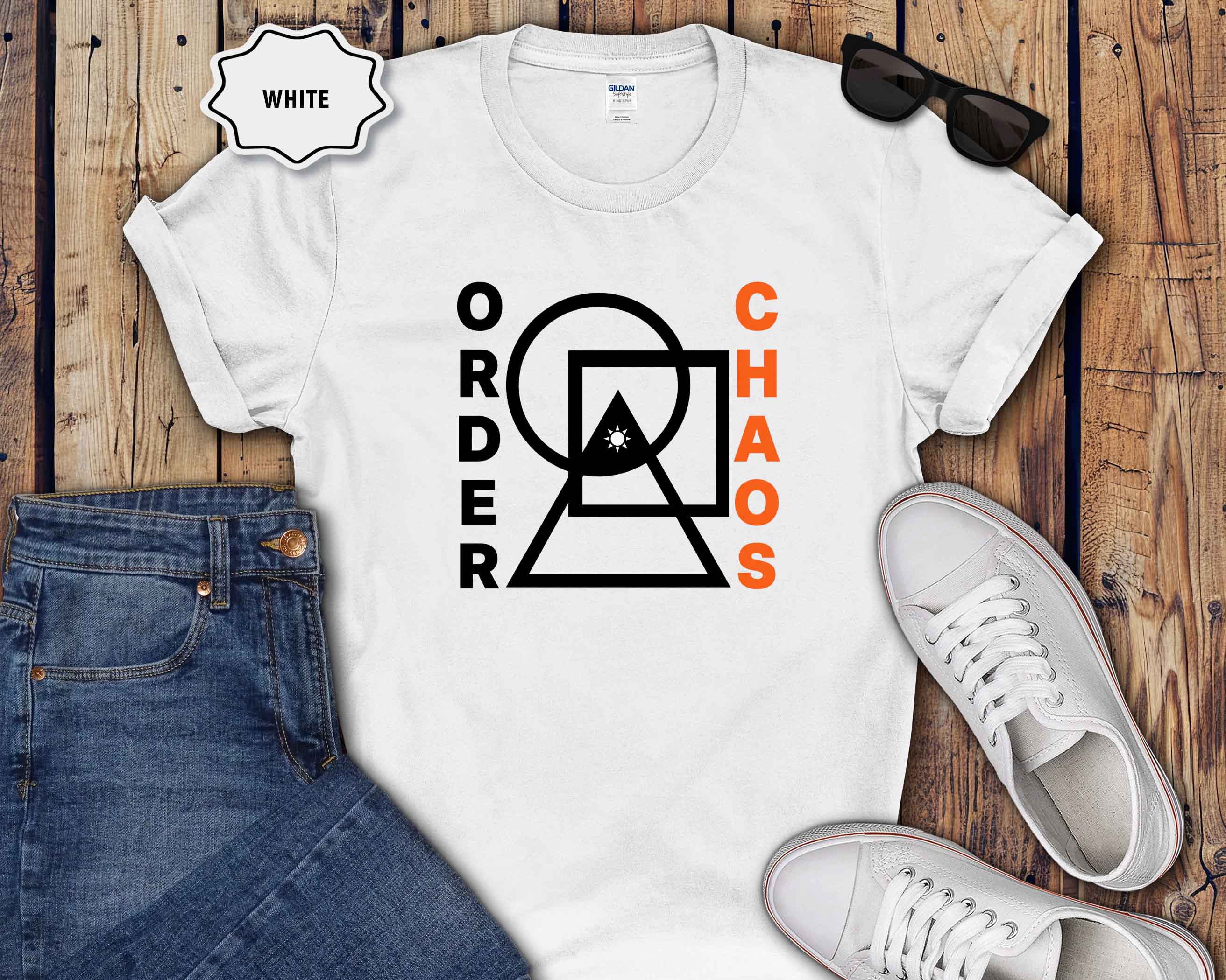Order vs Chaos Graphic T-Shirt — Modern Geometric Design