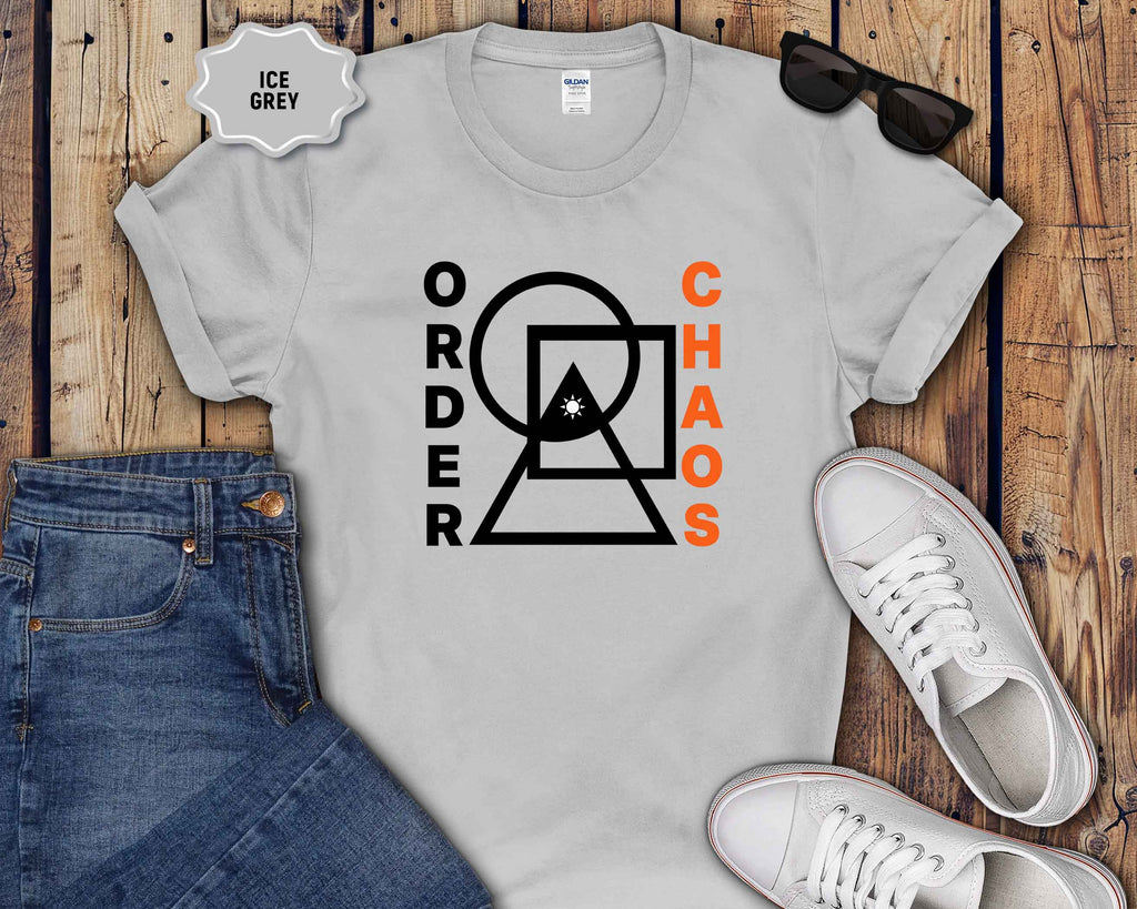 Order vs Chaos Graphic T-Shirt — Modern Geometric Design