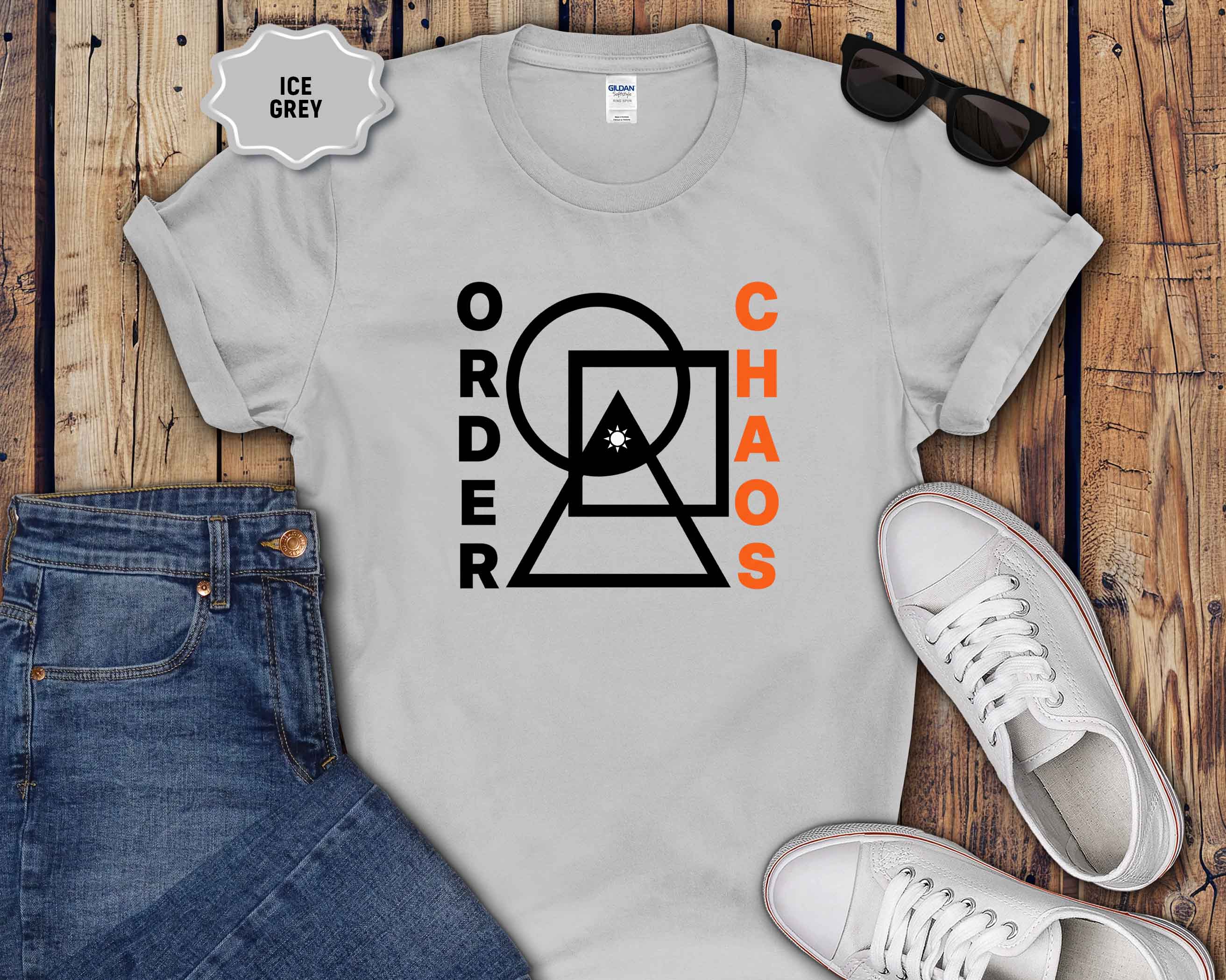 Order vs Chaos Graphic T-Shirt — Modern Geometric Design