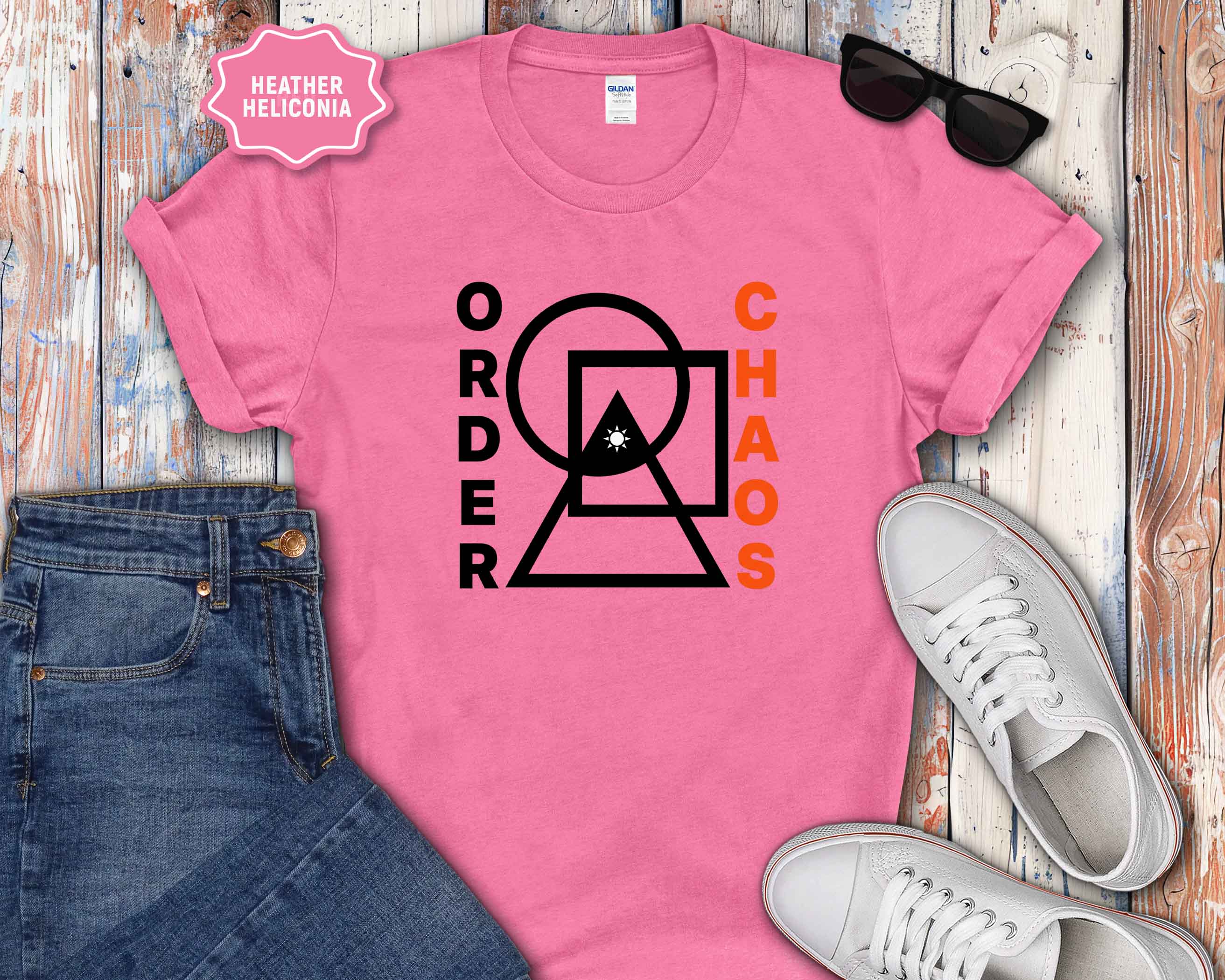Order vs Chaos Graphic T-Shirt — Modern Geometric Design