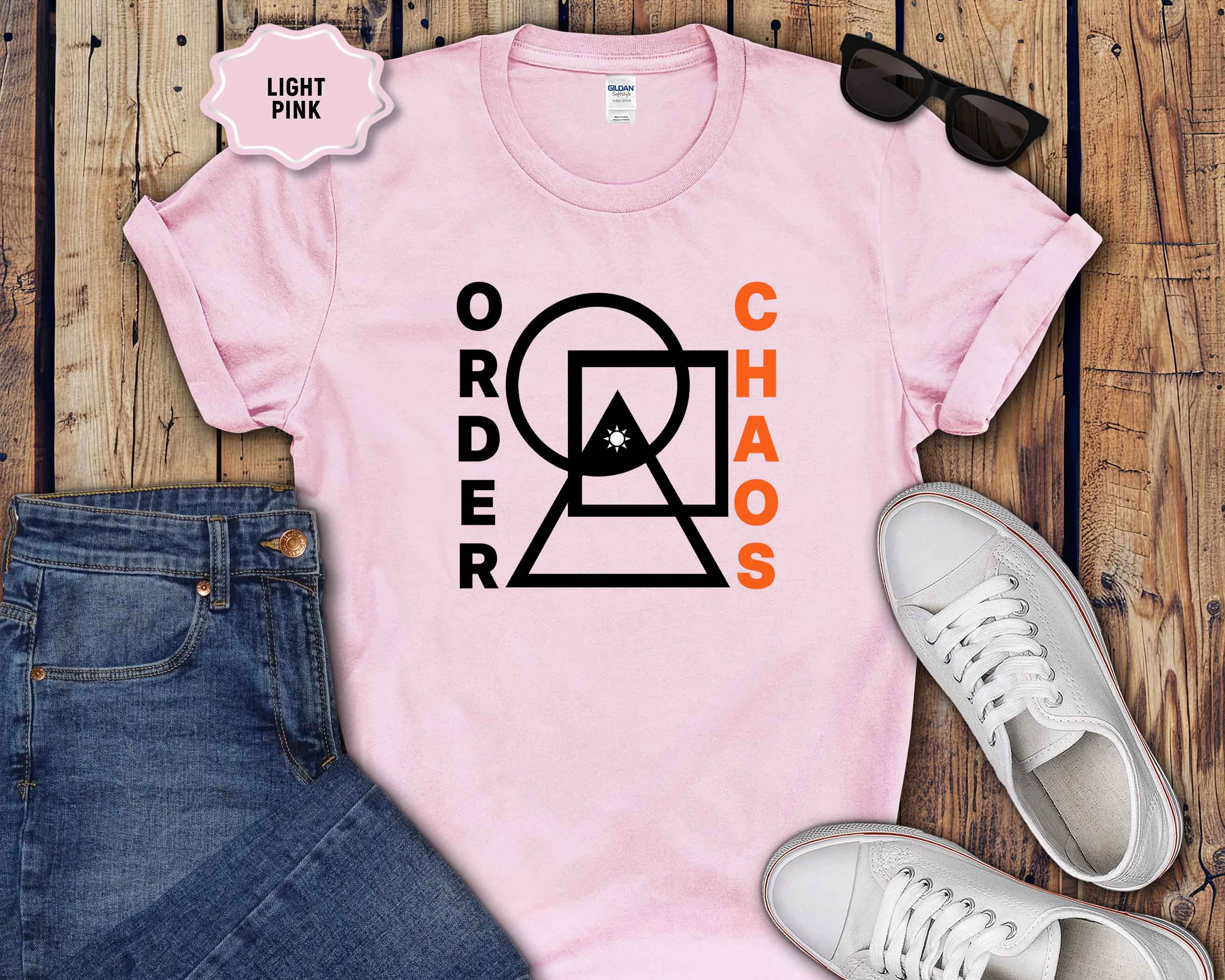 Order vs Chaos Graphic T-Shirt — Modern Geometric Design