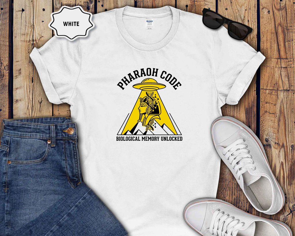 Pharaoh Code Graphic Tee (Egyptian Pharaoh UFO Design)