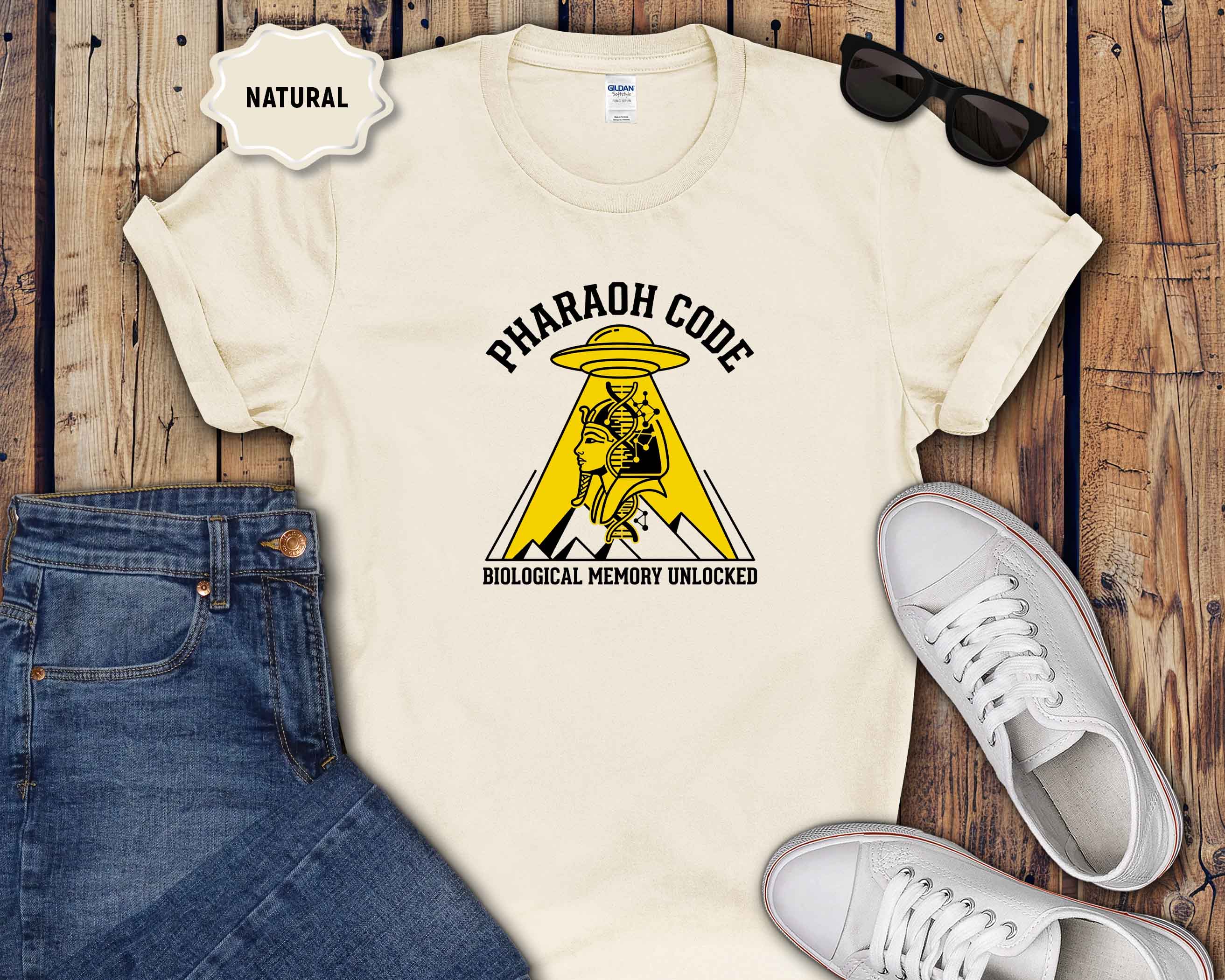 Pharaoh Code Graphic Tee (Egyptian Pharaoh UFO Design)
