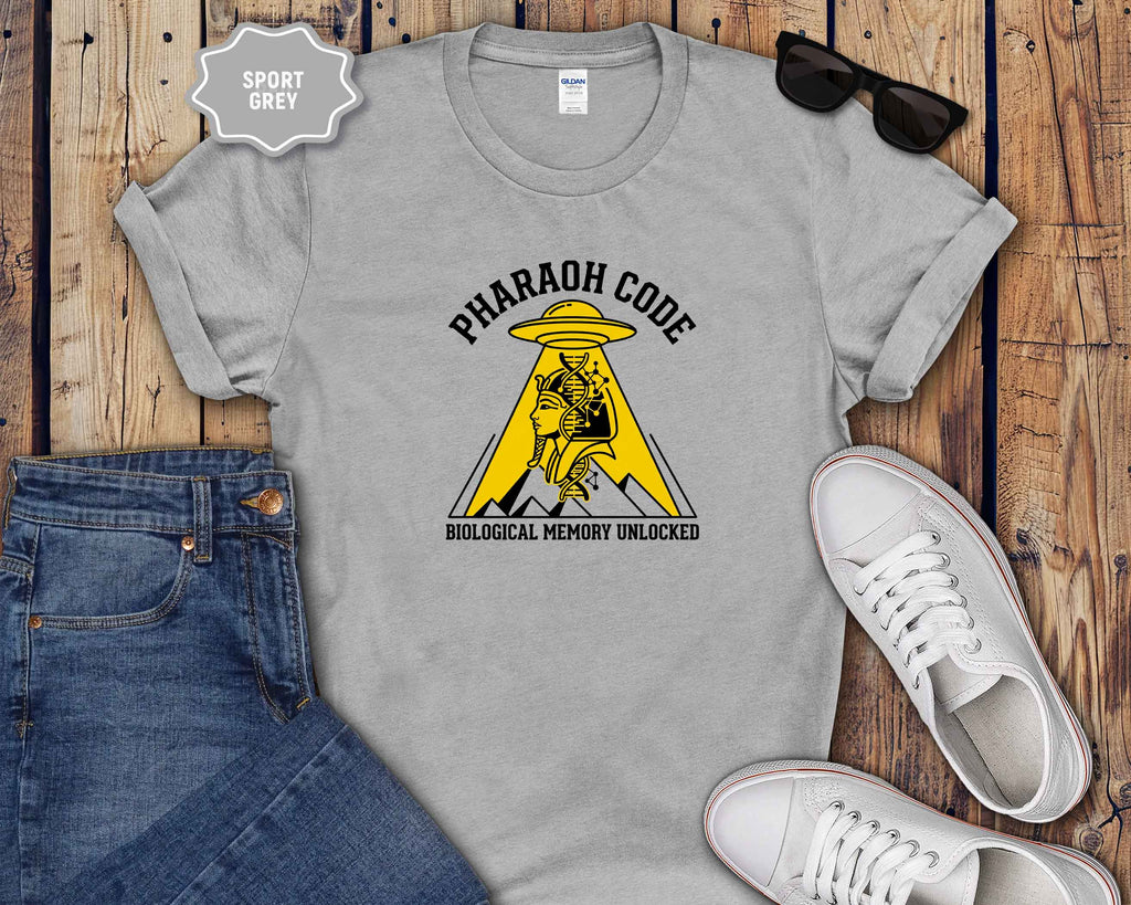 Pharaoh Code Graphic Tee (Egyptian Pharaoh UFO Design)