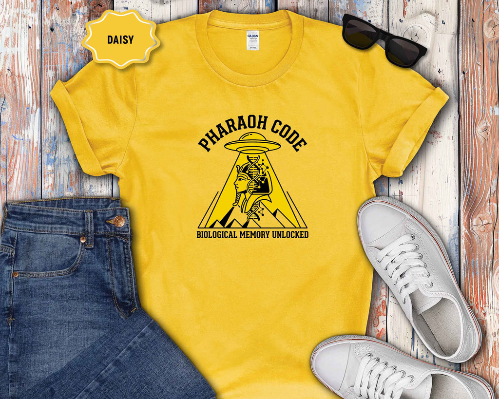 Pharaoh Code Graphic Tee (Egyptian Pharaoh UFO Design)