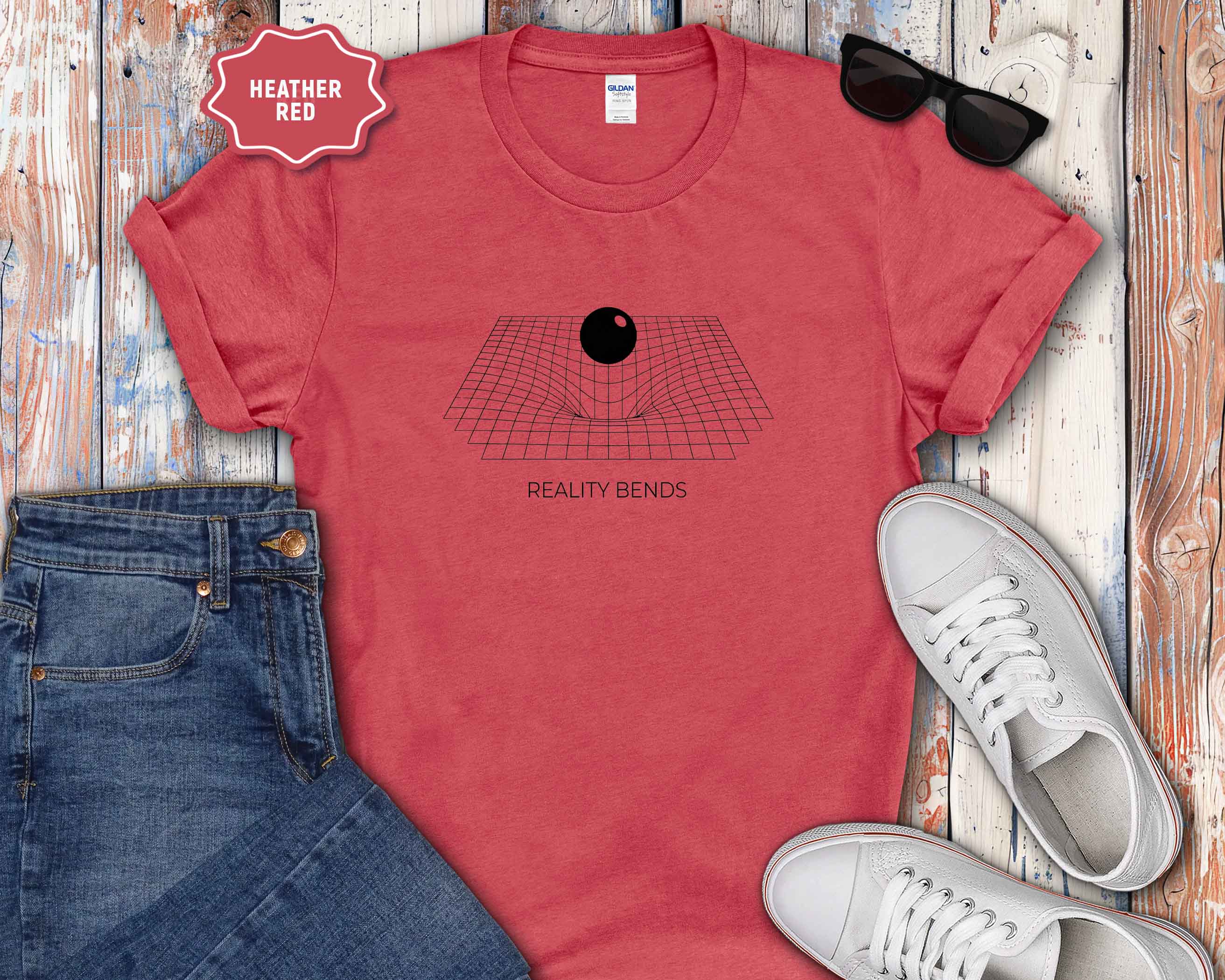 Reality Bends T‑Shirt — Minimal Optical Illusion Graphic Tee