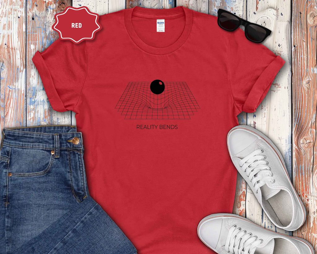 Reality Bends T‑Shirt — Minimal Optical Illusion Graphic Tee