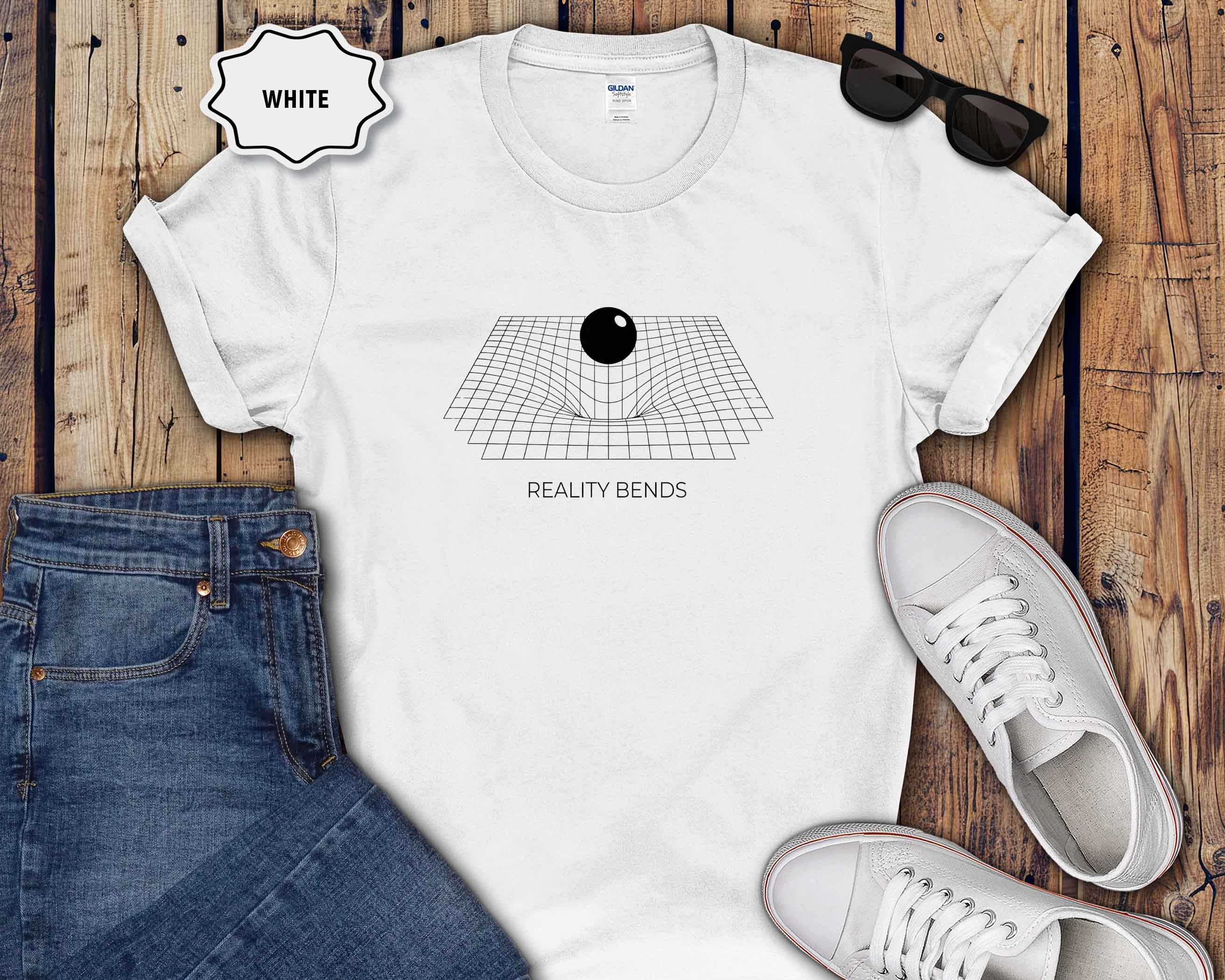 Reality Bends T‑Shirt — Minimal Optical Illusion Graphic Tee