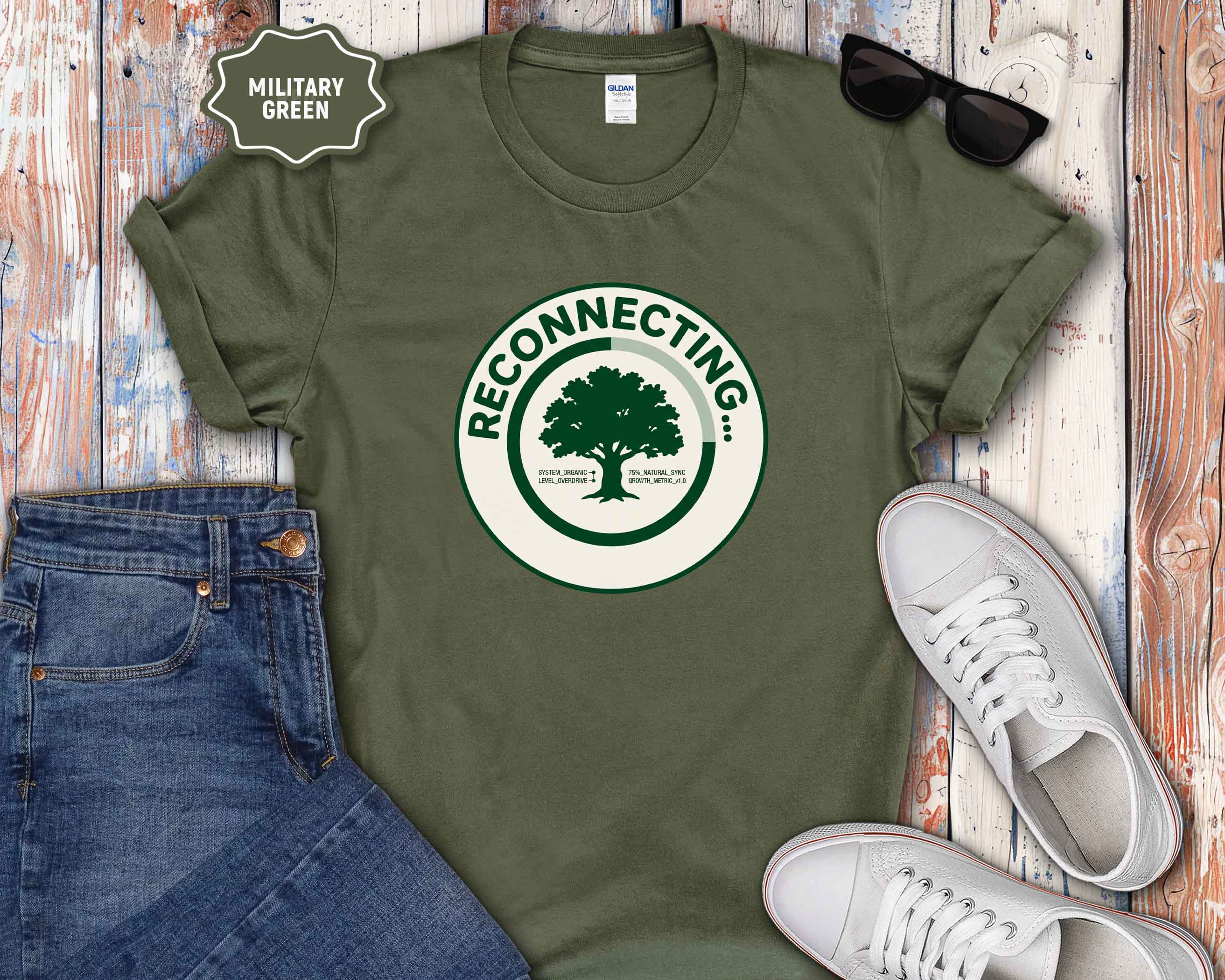 Reconnecting Tree T-Shirt — Nature-Inspired Eco Wellness Tee