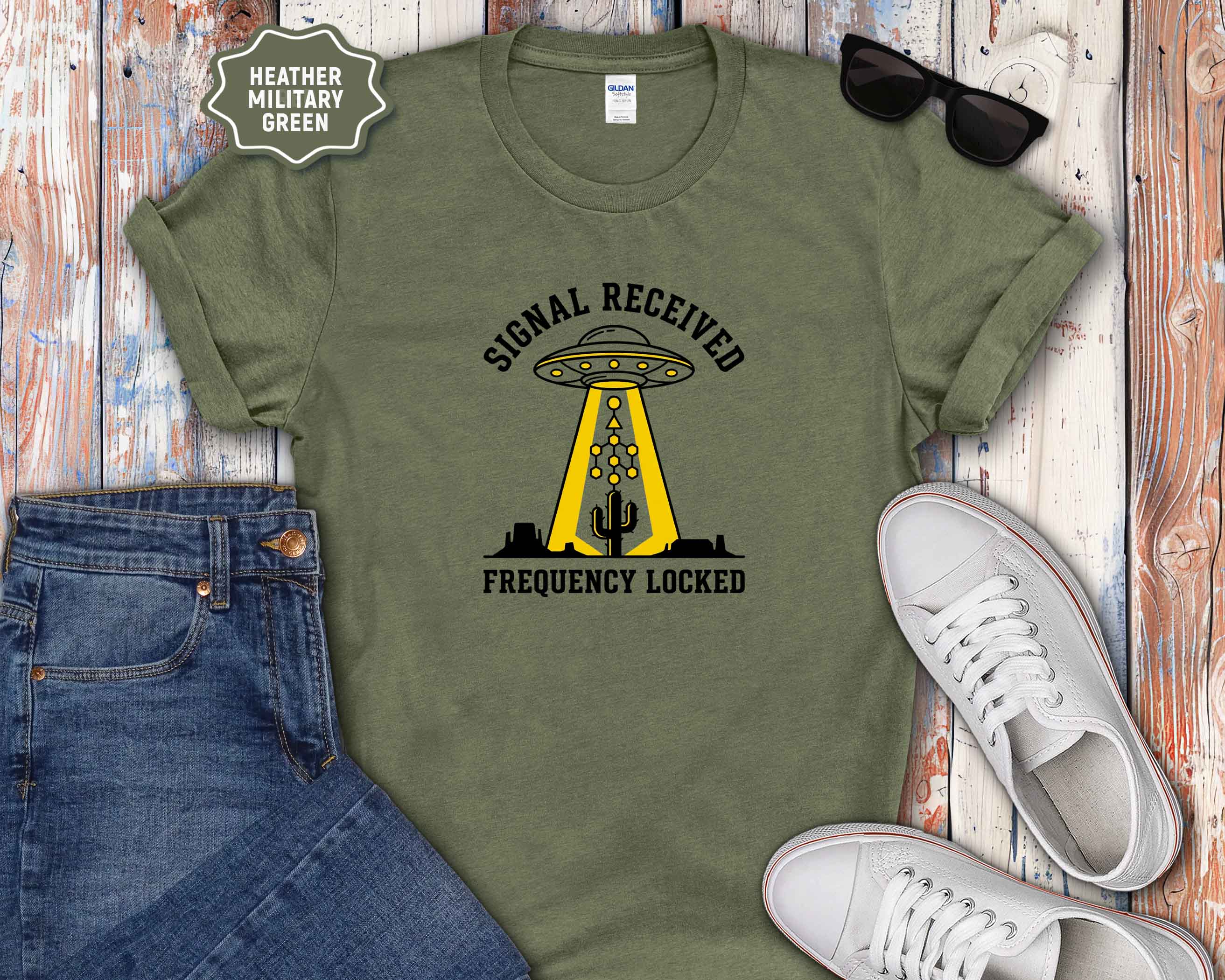 Signal Received / Frequency Locked Alien Abduction Graphic Tee