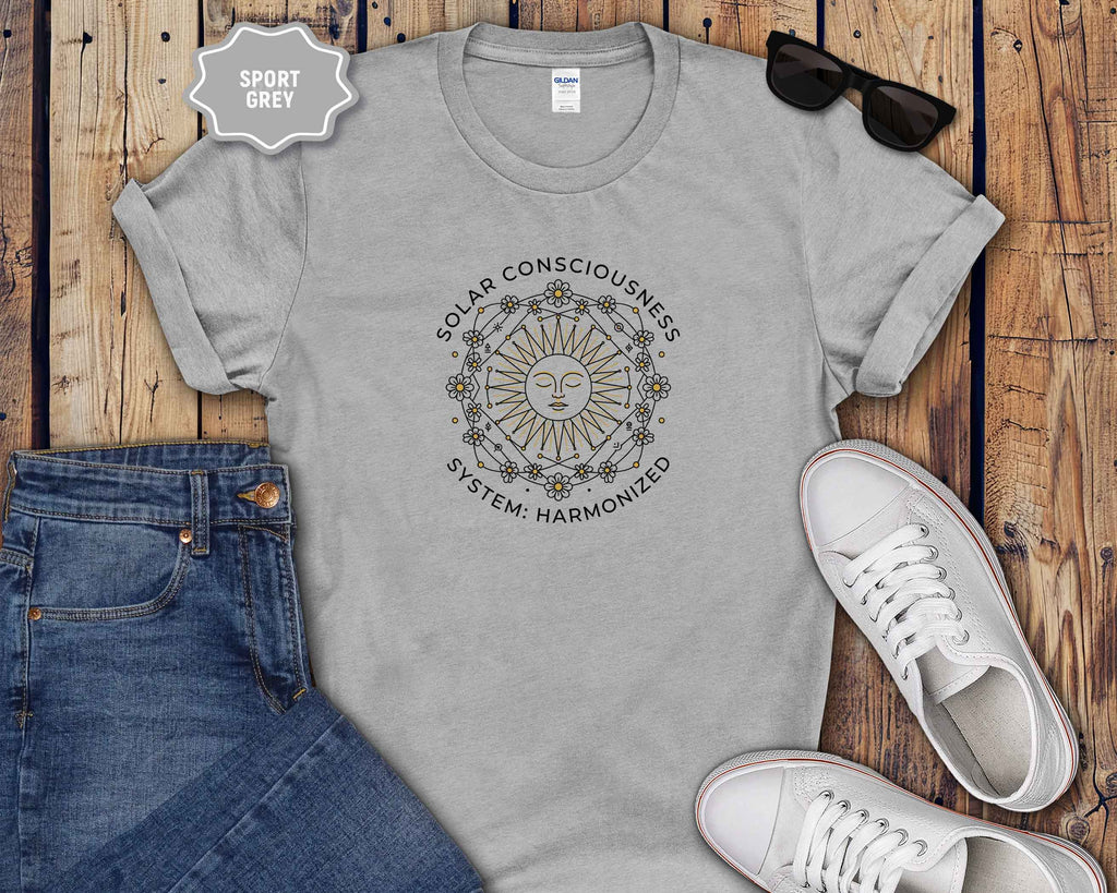 Solar Consciousness T‑Shirt — Sun Mandala Graphic Tee