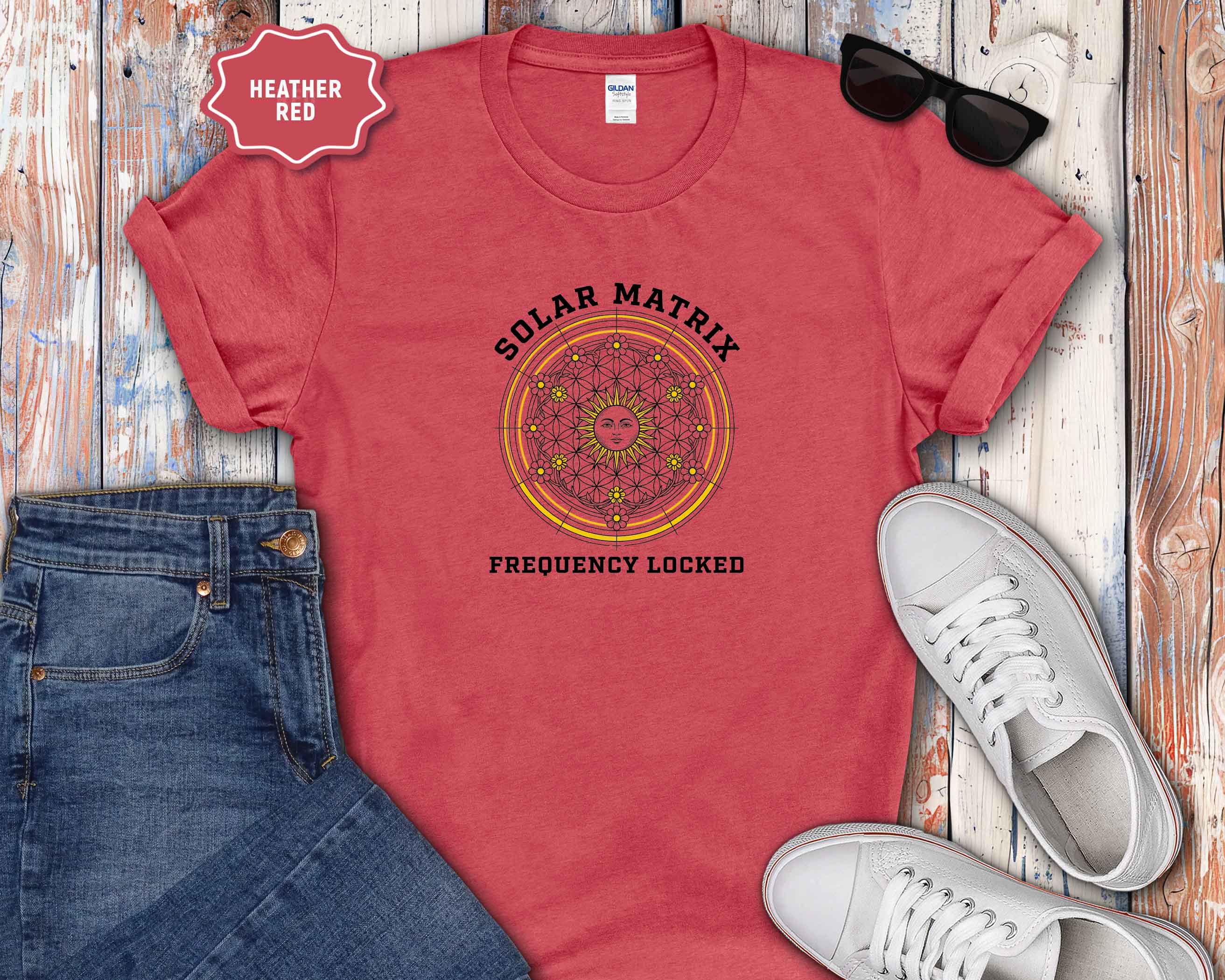 Celestial Sun Mandala "Frequency Locked" Graphic Tee