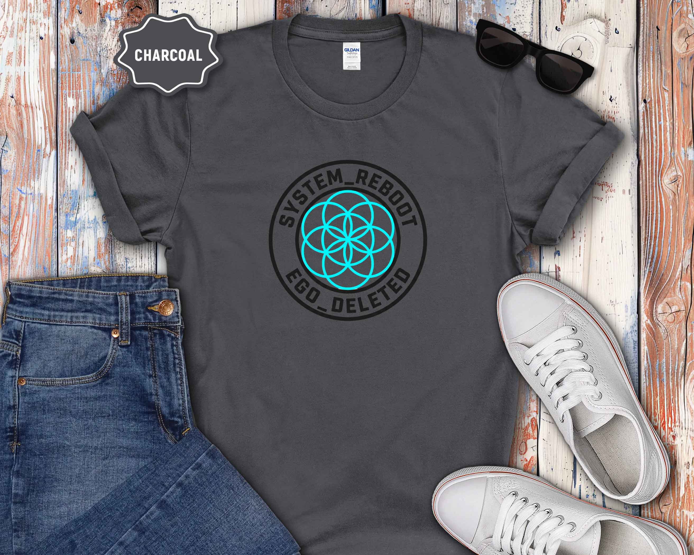System Reboot  — "Ego Deleted" Sacred Geometry Graphic T-Shirt