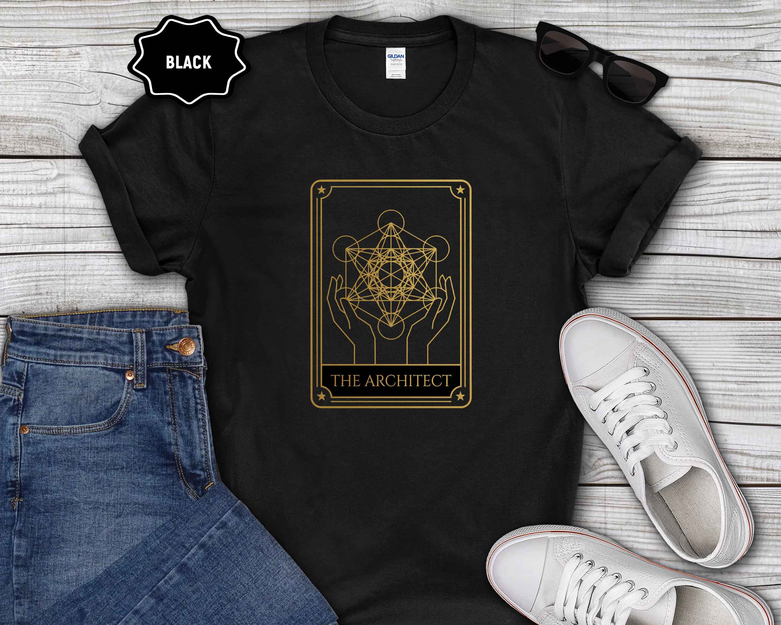 Sacred Geometry — Metatron’s Cube Hands Graphic T-Shirt