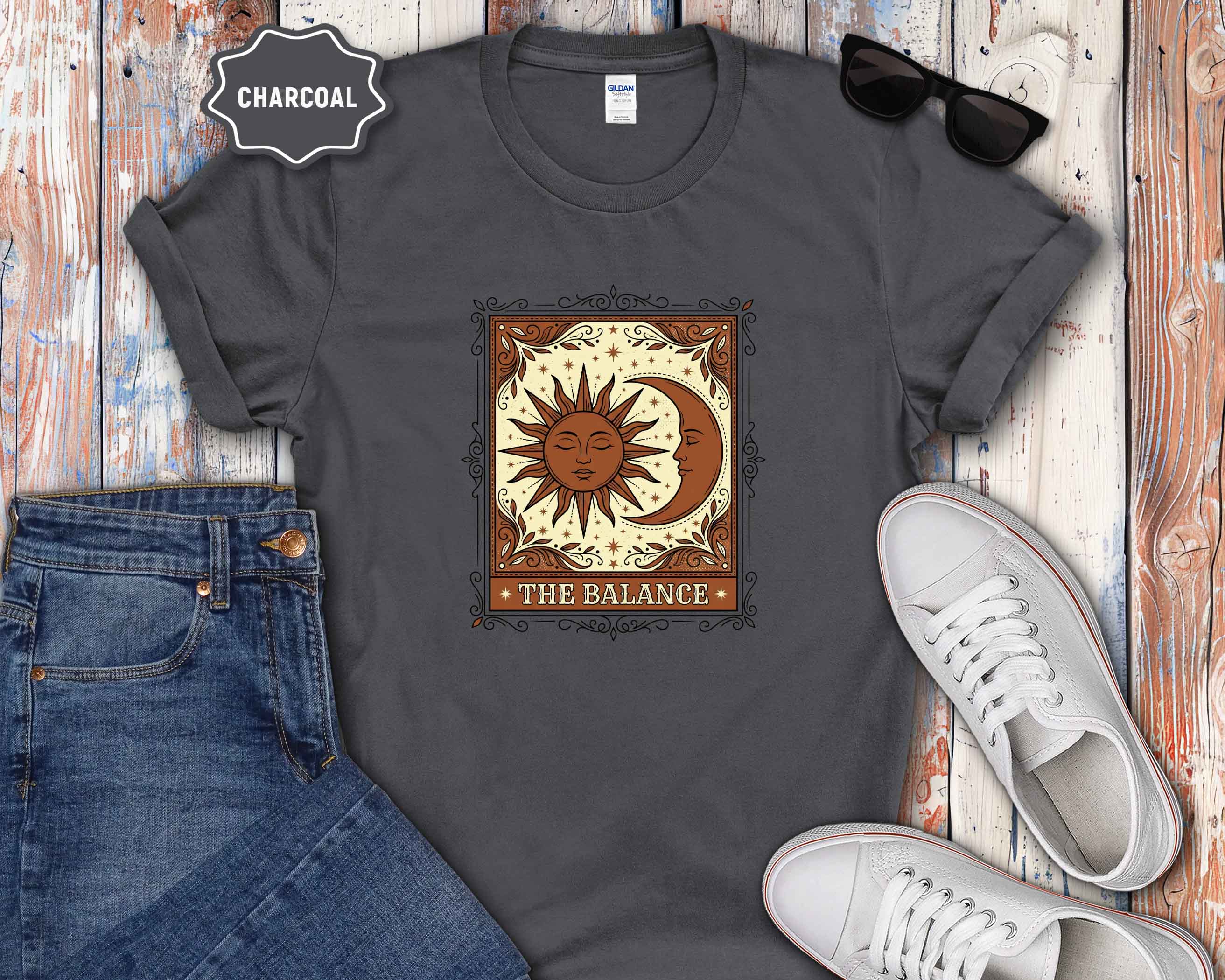 Sun & Moon Balance Celestial Boho Graphic Tee