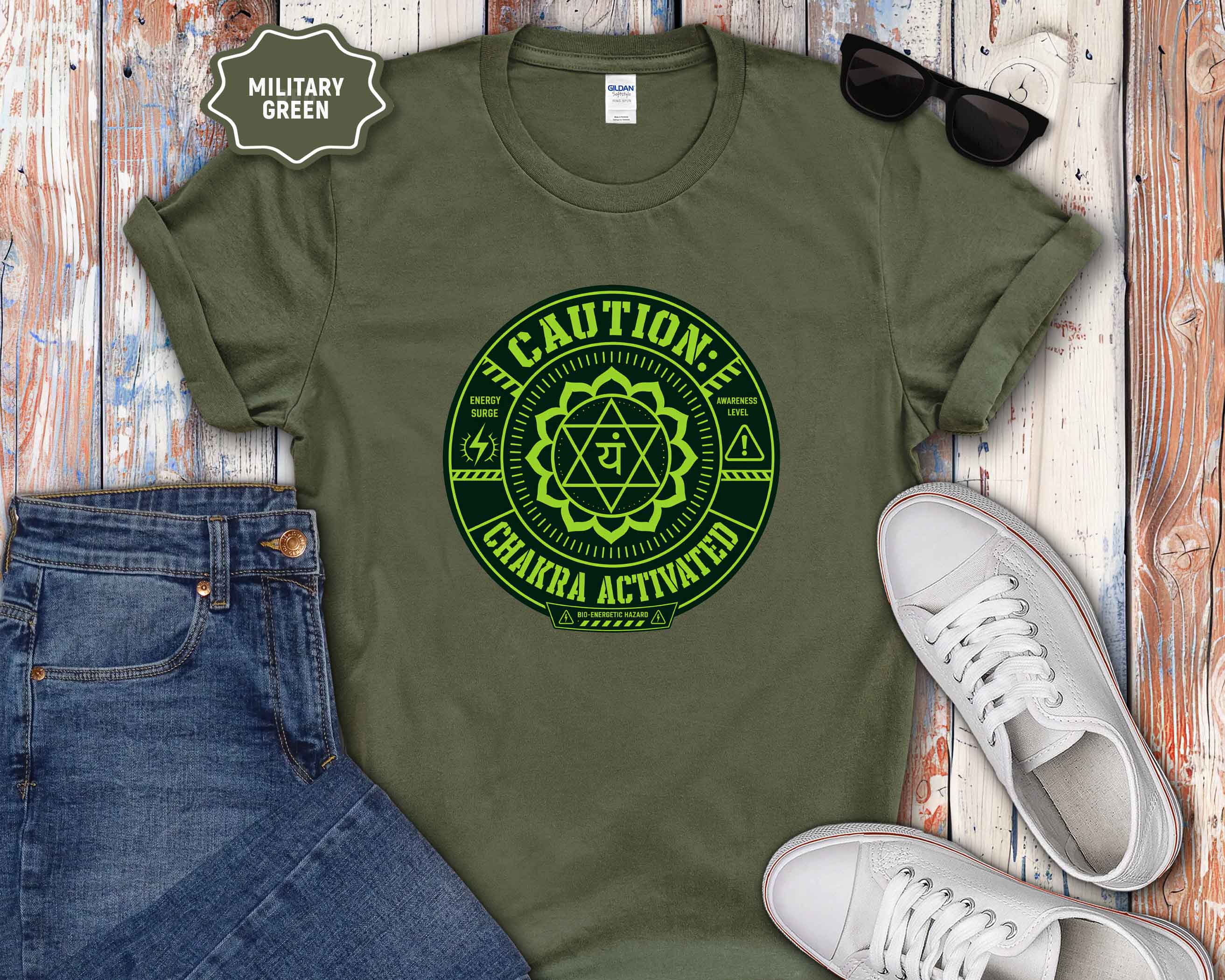 Caution Chakra Activated  Graphic T‑Shirt