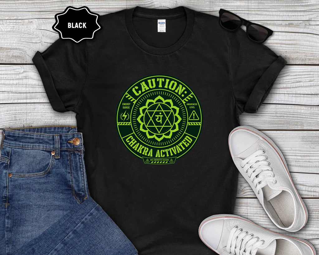 Caution Chakra Activated  Graphic T‑Shirt