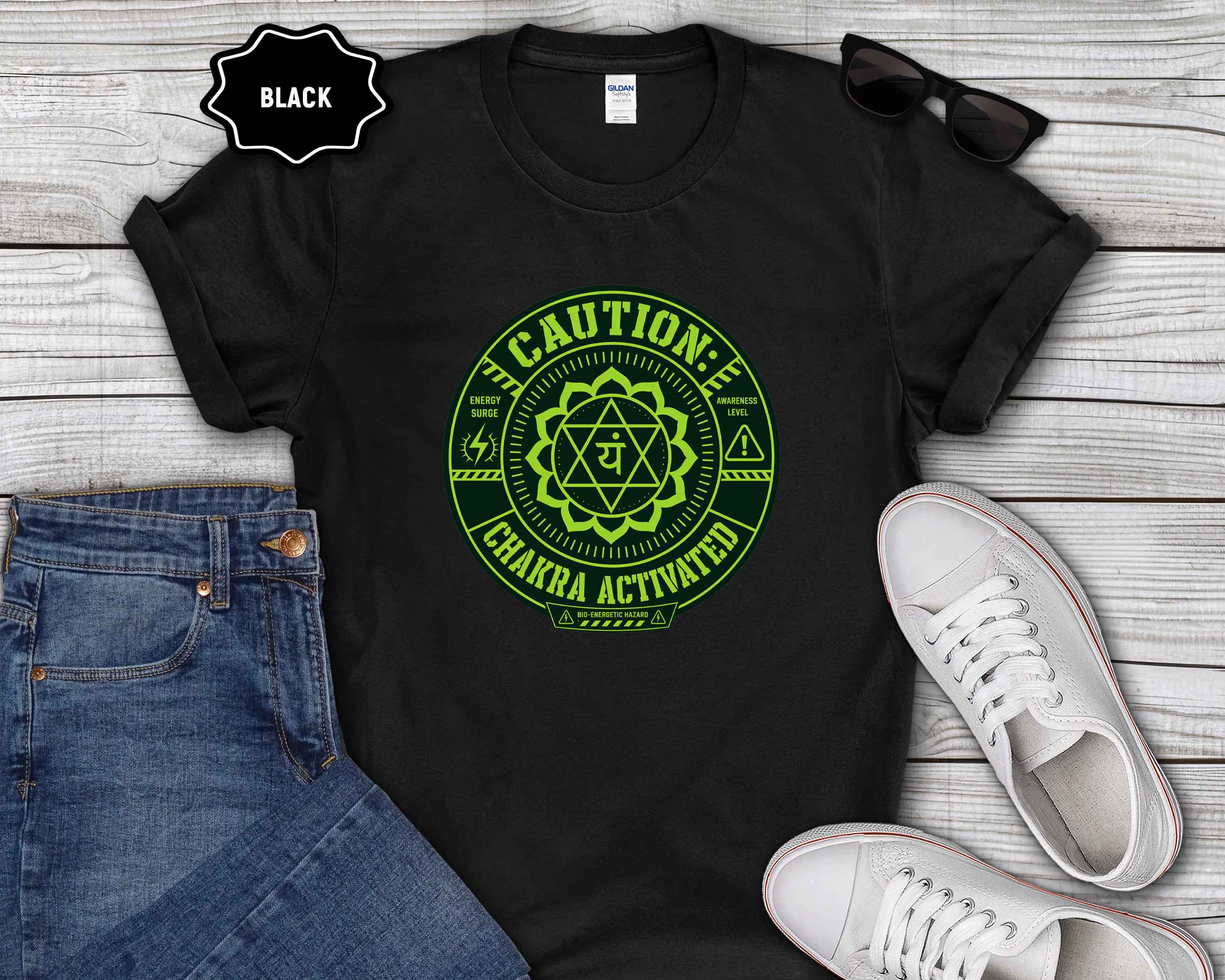 Caution Chakra Activated  Graphic T‑Shirt